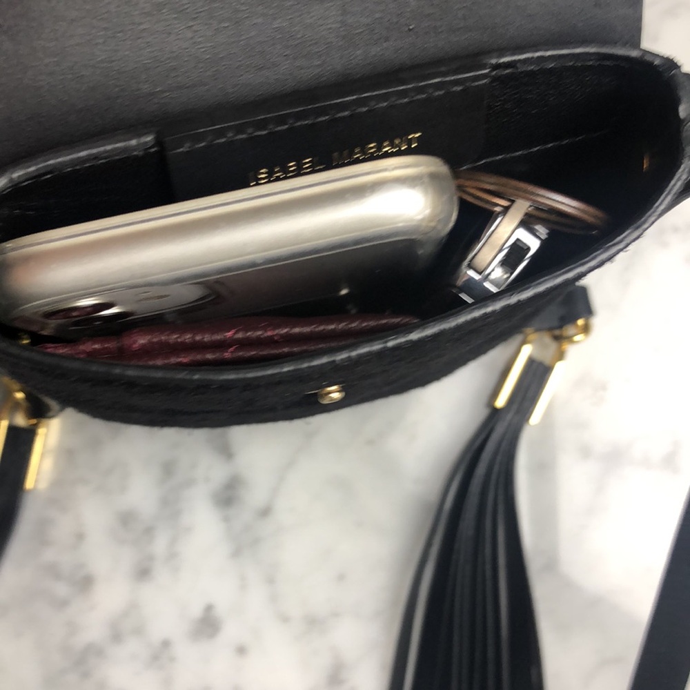 Isabel Marant suede and leather Black Crossbody Bag Size 7”X 5”1/4 inches - Picture 7 of 16